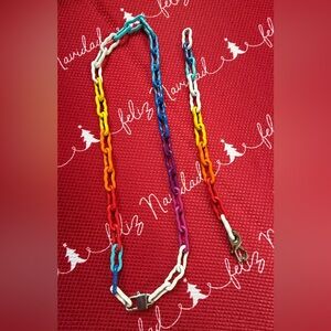Vibrant Multicolor Chain Link Necklace